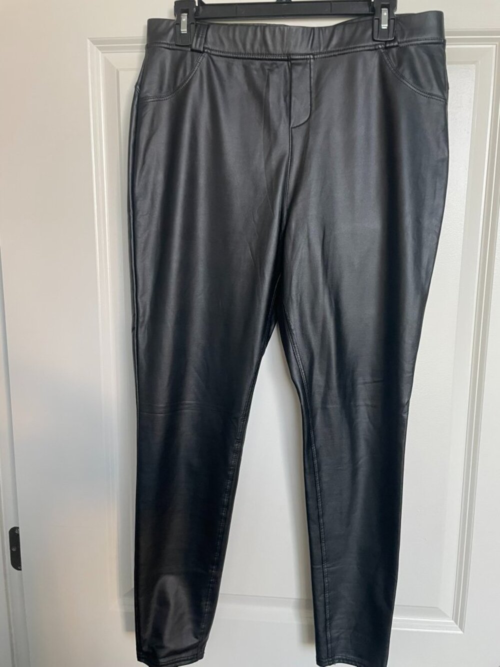 Black Faux Leather Pants – High Waist – Slim Tapered Leg – Sleek & Modern